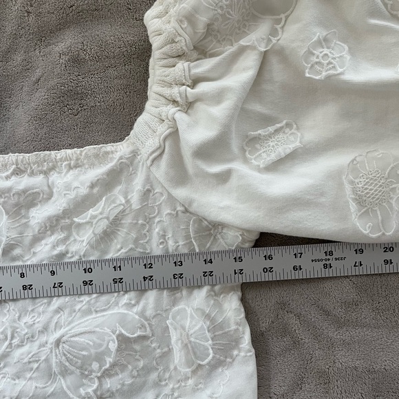 Free People Icing On Ivory Off Shoulder Cropped Boho Blouse Top Size Large - Picture 14 of 16